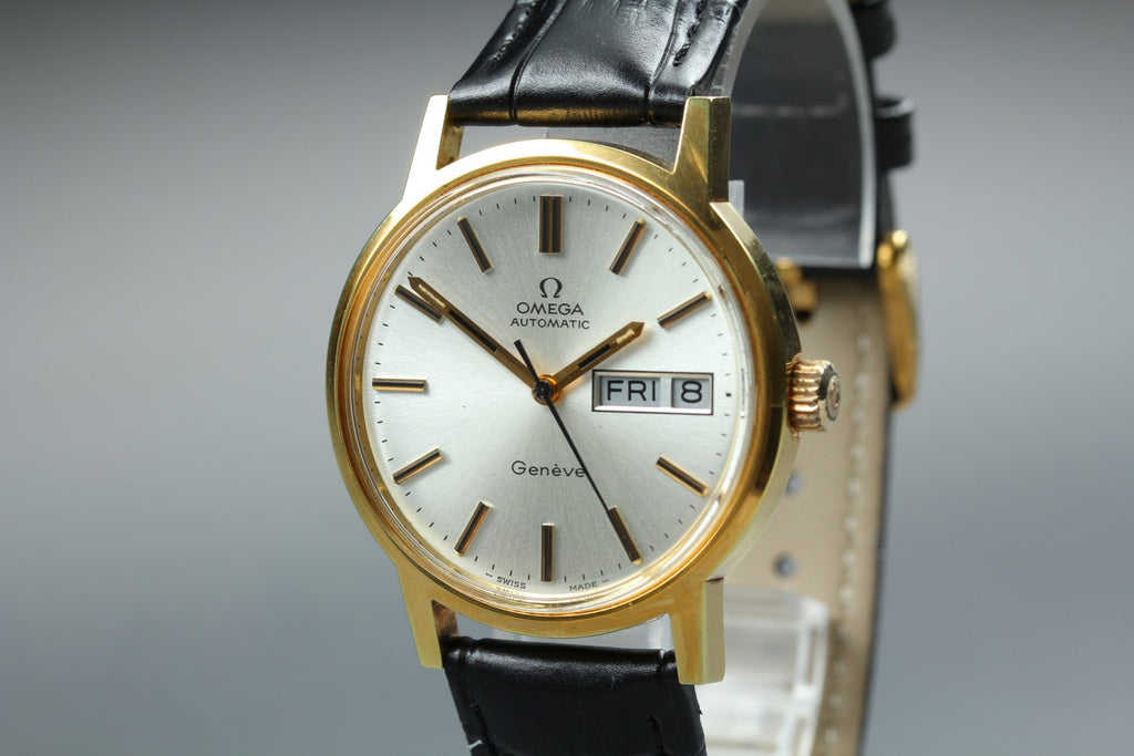1972 Near MINT OMEGA Geneve 35mm 166.0117 Automatic Champagne Dial Men's Vintage