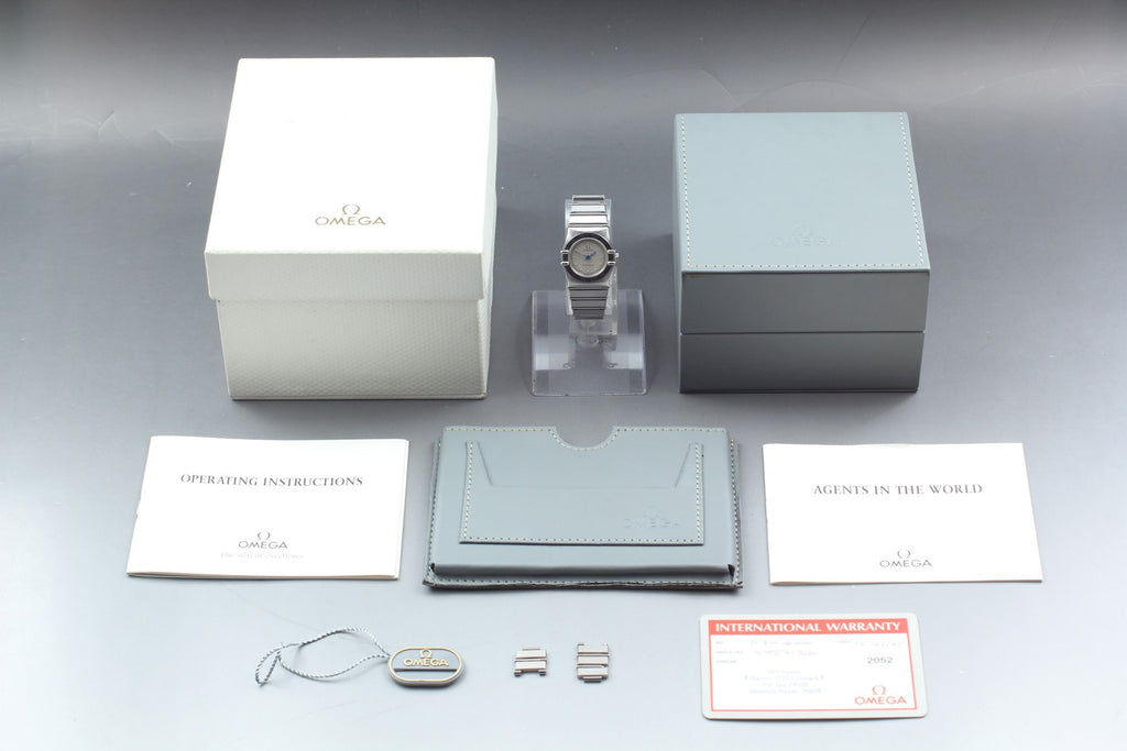 Full Set 1993 Near MINT OMEGA Constellation 22mm 795.1080.1 Silver Quartz Women