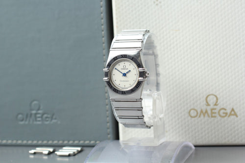 Full Set 1993 Near MINT OMEGA Constellation 22mm 795.1080.1 Silver Quartz Women