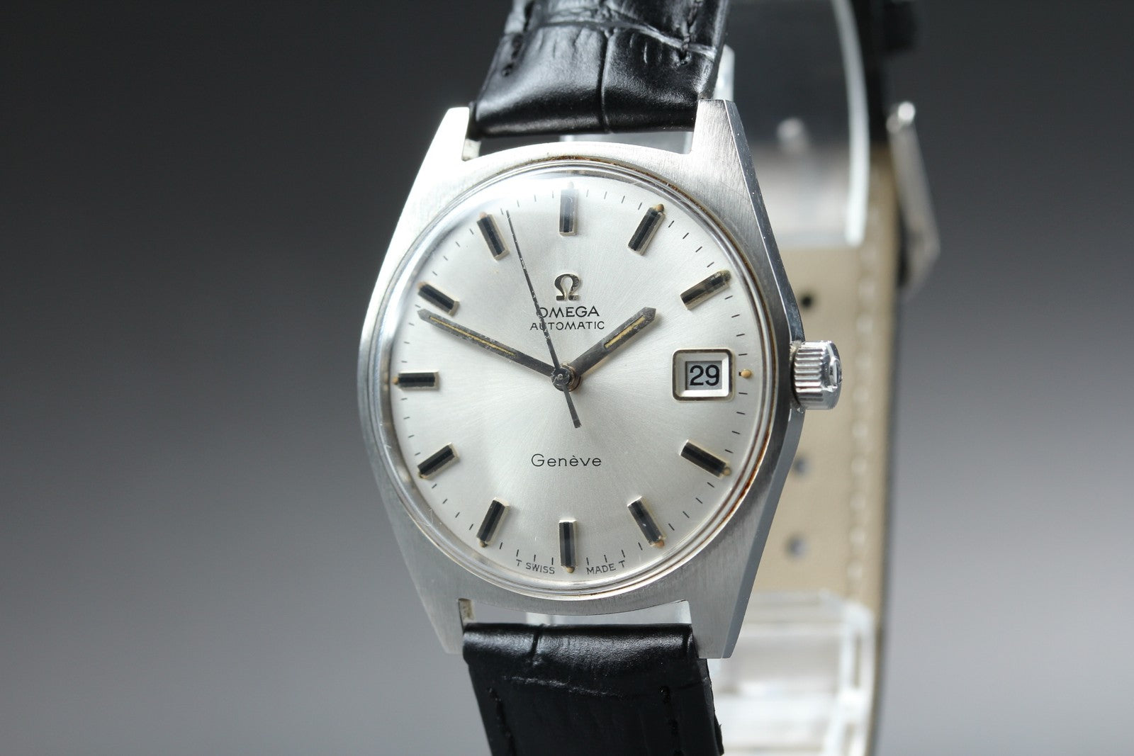 1969 Near MINT OMEGA Geneve 34mm 166.041 Automatic Stainless Silver Dial Men's