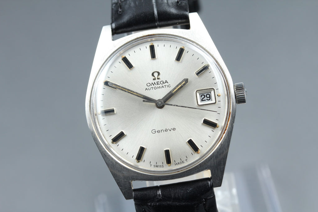 1969 Near MINT OMEGA Geneve 34mm 166.041 Automatic Stainless Silver Dial Men's