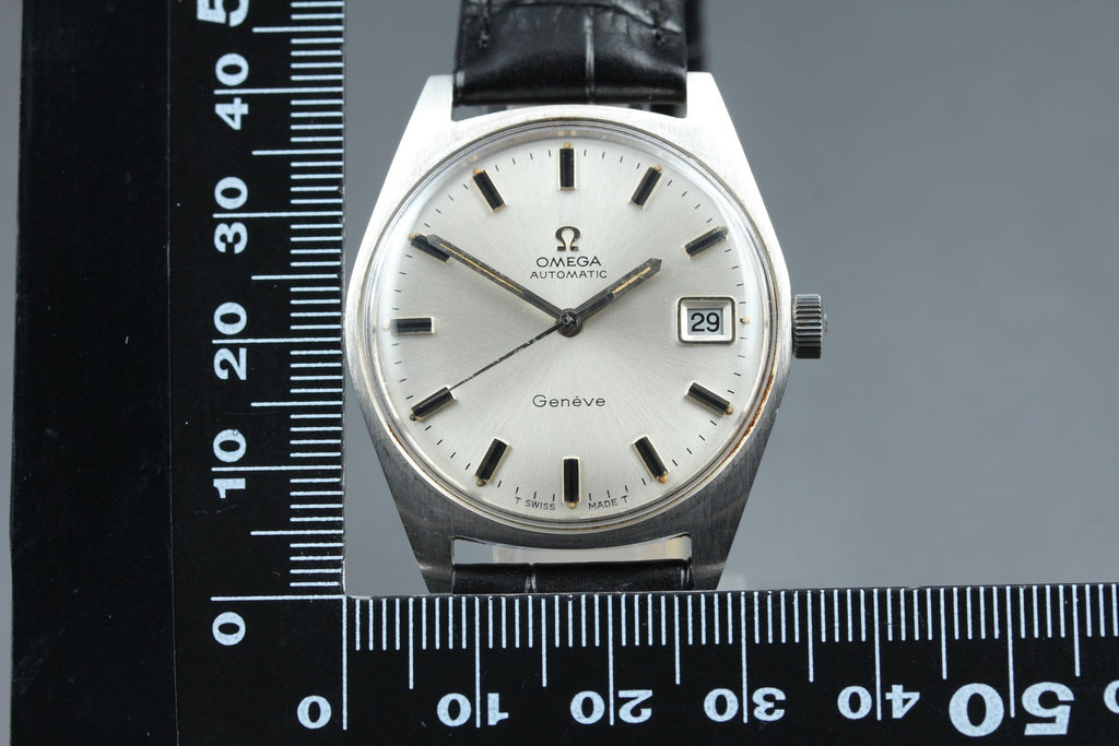 1969 Near MINT OMEGA Geneve 34mm 166.041 Automatic Stainless Silver Dial Men's