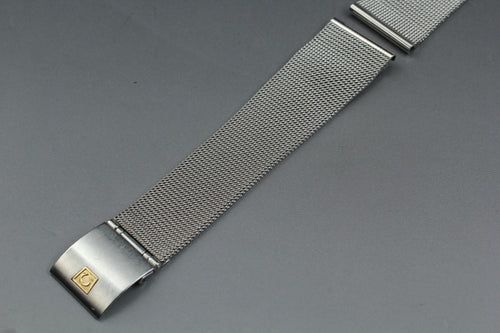 Near MINT OMEGA Milanese/Mesh Band 2058 19mm Stainless Steel Silver Men Vintage