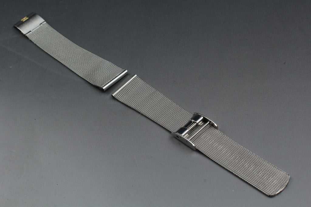 Near MINT OMEGA Milanese/Mesh Band 2058 19mm Stainless Steel Silver Men Vintage
