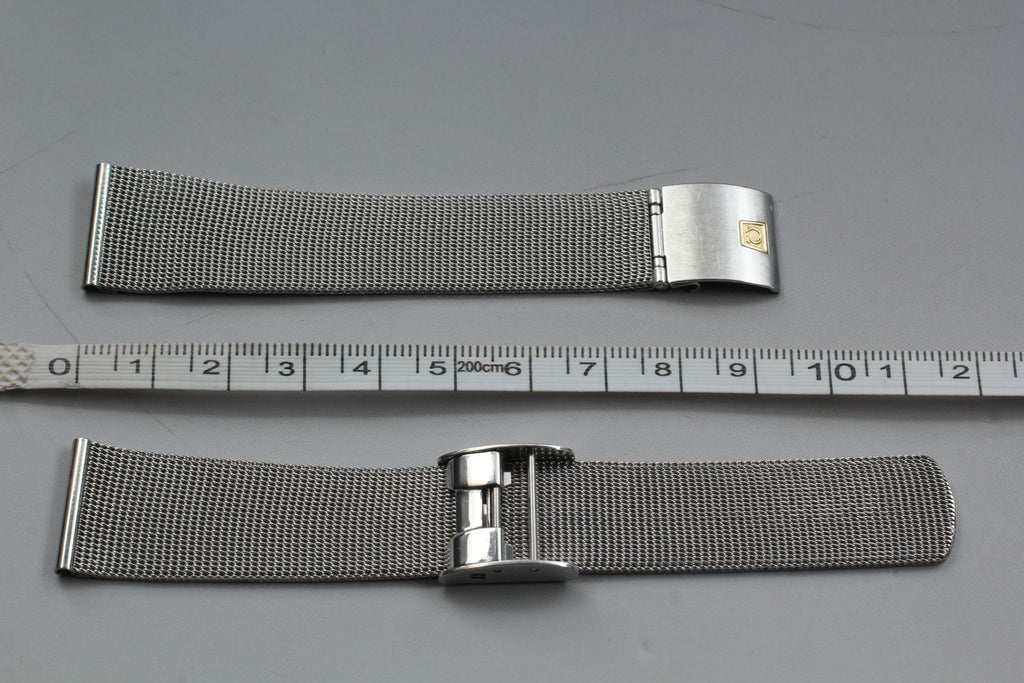 Near MINT OMEGA Milanese/Mesh Band 2058 19mm Stainless Steel Silver Men Vintage