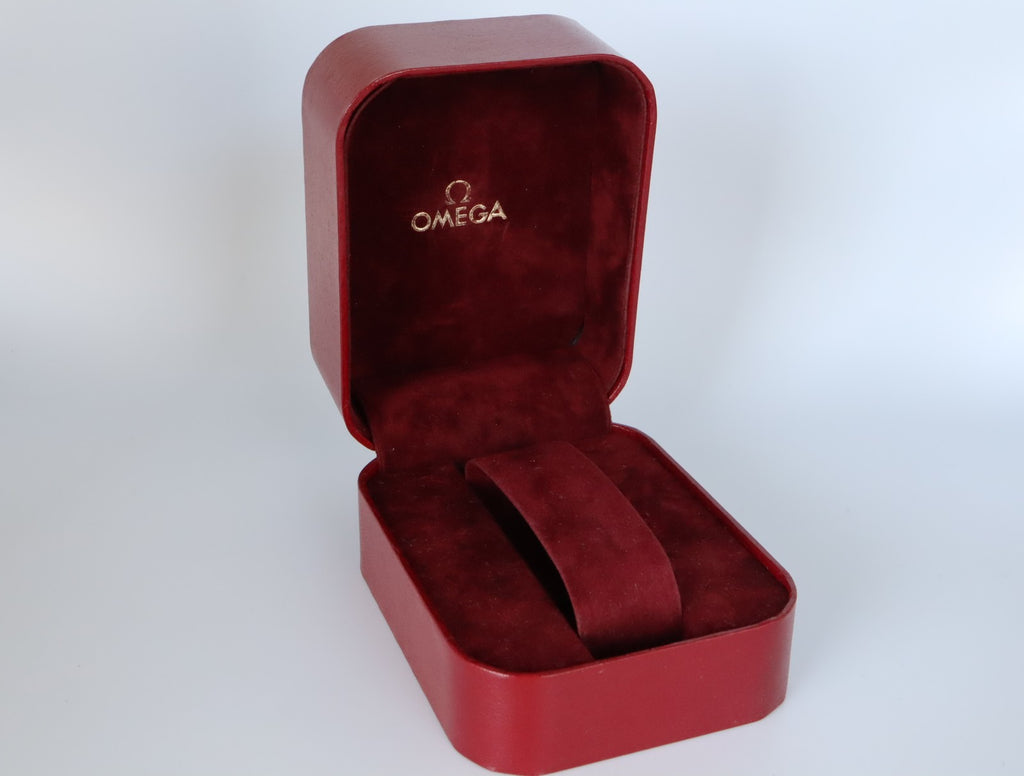 Near MINT OMEGA Vintage Red Watch Box Genuine Case Only From JAPAN #2524-2