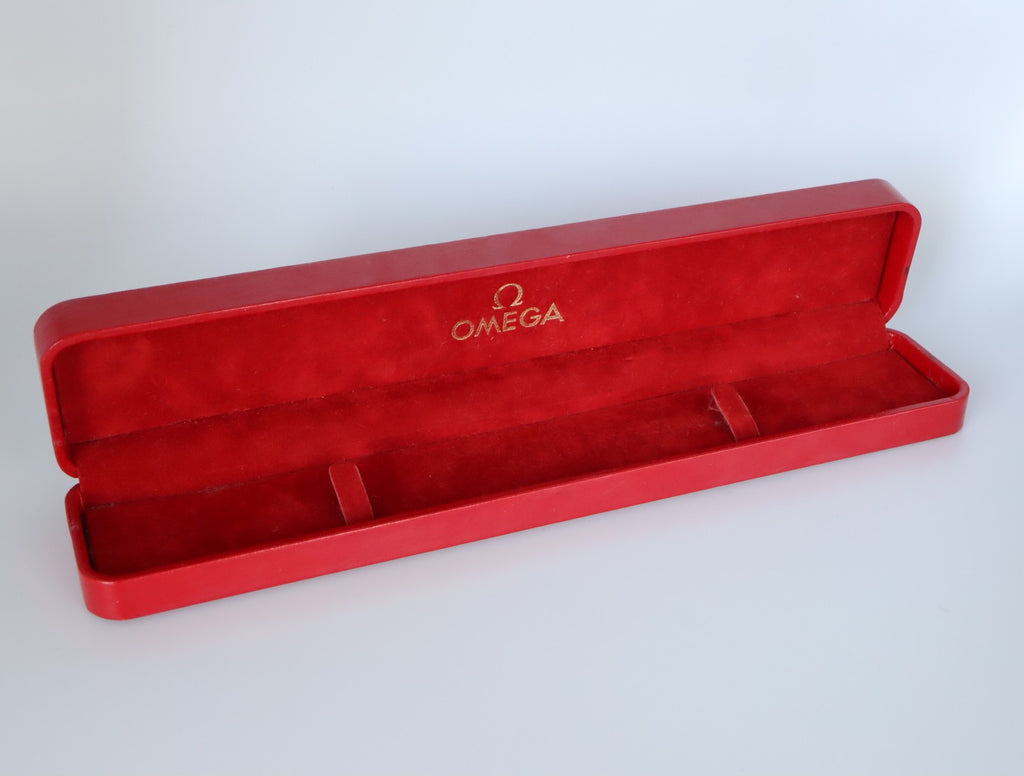 Near MINT OMEGA Vintage Red Watch Box Genuine Case Only for Women's #2634-2