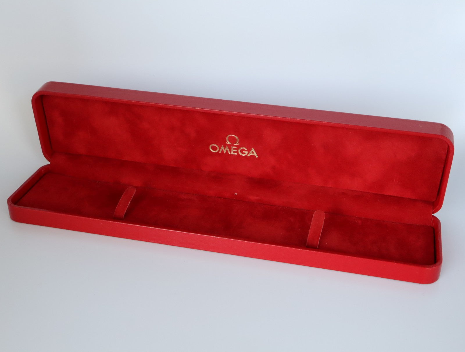 Near MINT OMEGA Vintage Red Watch Box Genuine Case Only for Men's #2522-2