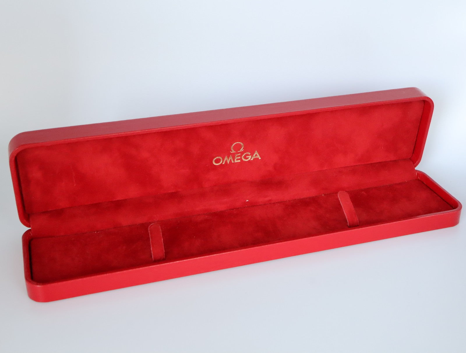 Near MINT OMEGA Vintage Red Watch Box Genuine Case Only for Men's #2522-2