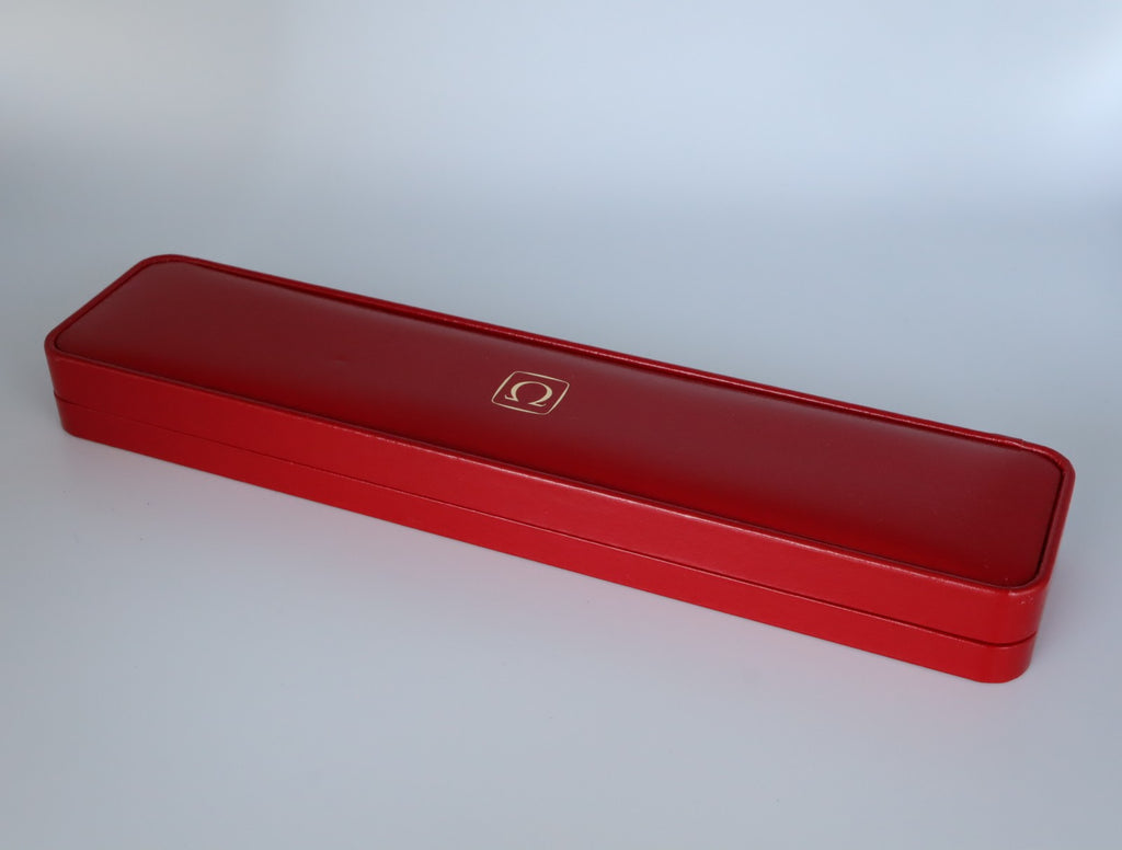 Near MINT OMEGA Vintage Red Watch Box Genuine Case Only for Men's #2522-2