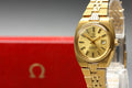 1979 MINT/Box OMEGA Seamaster 27mm 566.0087 Automatic Gold Dial Women's Vintage