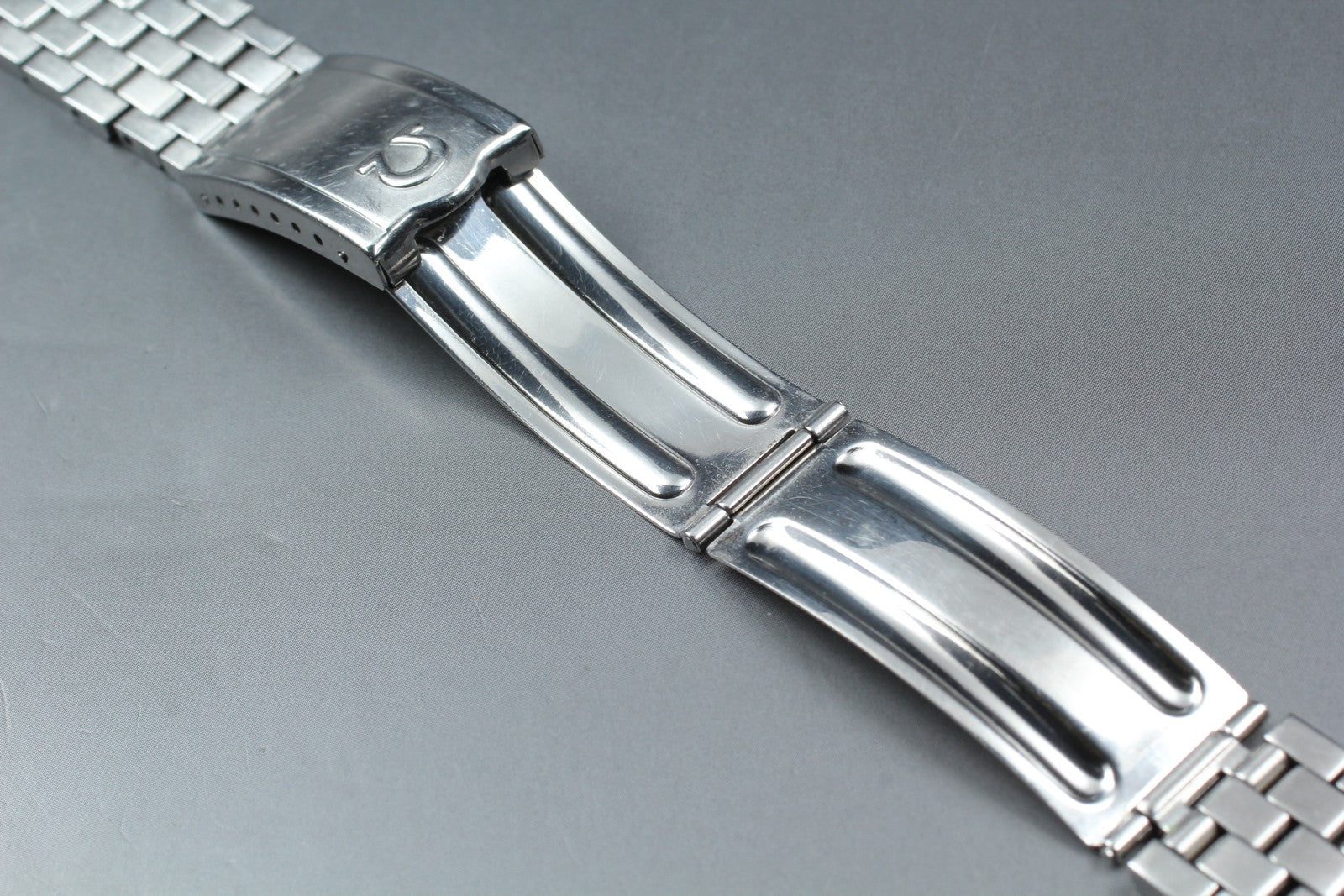 Near MINT OMEGA Brick Bracelet FF518/1040 19mm Stainless steel Men's Vintage