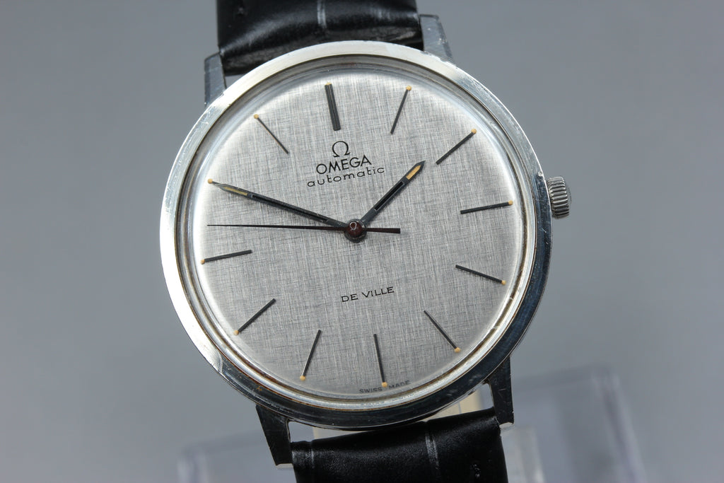 1968 Near MINT OMEGA De Ville 35mm 165.008 Automatic Silver Dial Men's Vintage