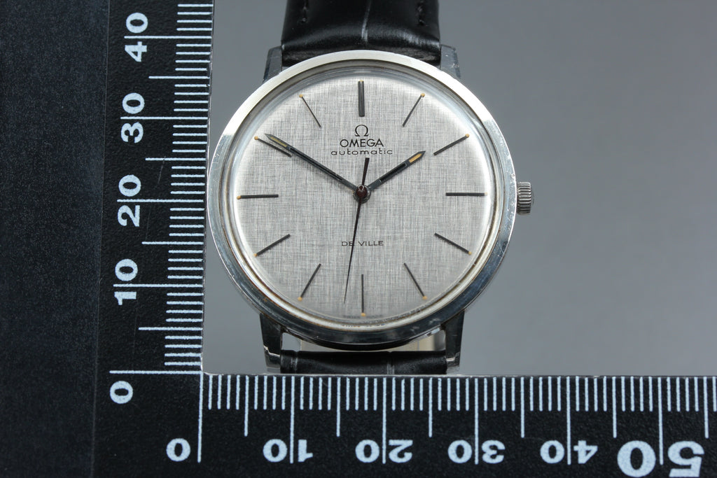 1968 Near MINT OMEGA De Ville 35mm 165.008 Automatic Silver Dial Men's Vintage