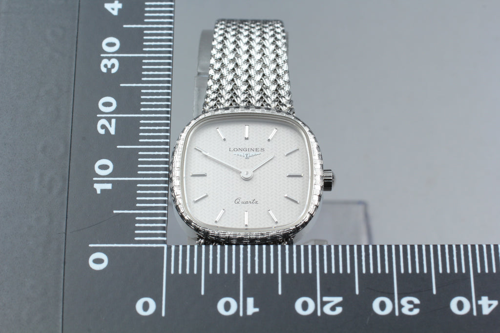 Near MINT LONGINES 963 3345 21mm Quartz Stainless Silver Dial Women's Vintage