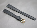 Near MINT OMEGA Vintage Black Leather Strap 12mm Band Gold Buckle Women's #2411