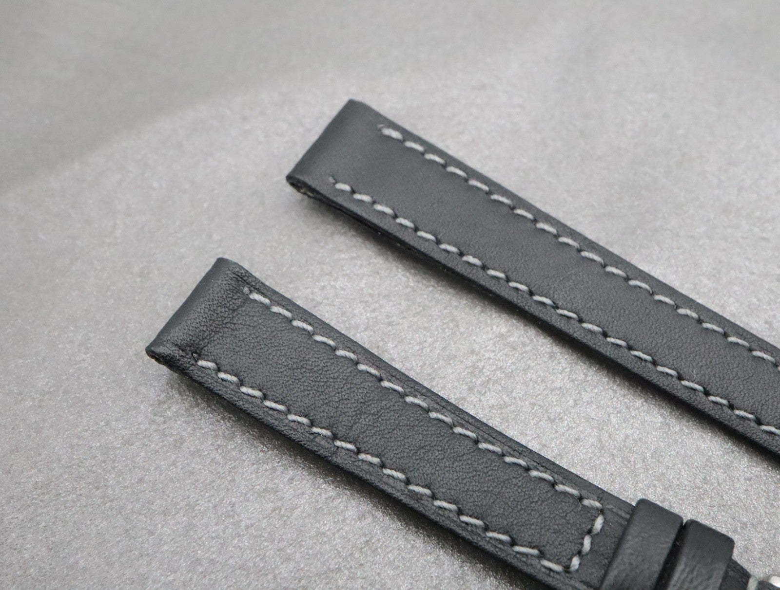 NOS OMEGA Vintage Genuine Black Leather Strap 12mm Silver Buckle Women's #2196