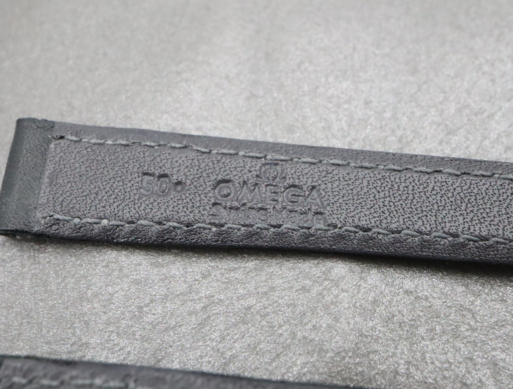 NOS OMEGA Vintage Genuine Black Leather Strap 12mm Silver Buckle Women's #2196
