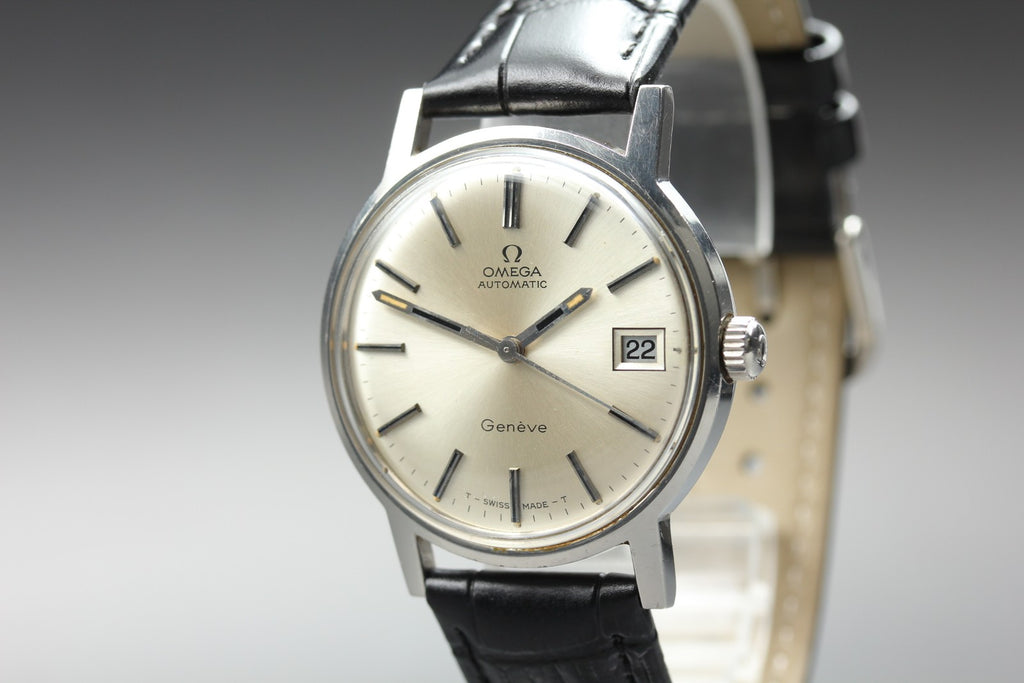 1971 Near MINT OMEGA Geneve 34mm 166.070 Automatic Silver Dial Men's Vintage