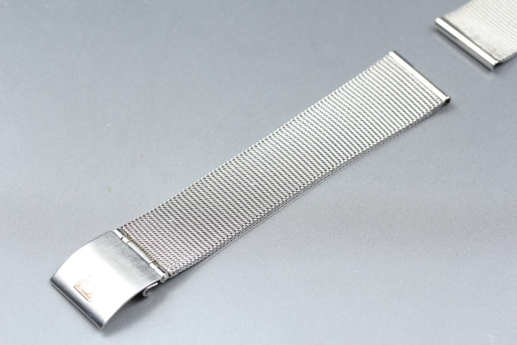 Near MINT OMEGA Milanese/Mesh Band 2057 18mm Stainless Bracelet Men's Vintage