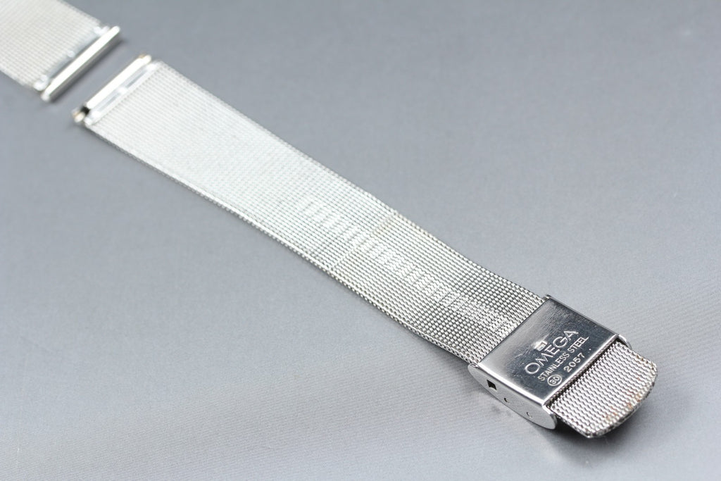 Near MINT OMEGA Milanese/Mesh Band 2057 18mm Stainless Bracelet Men's Vintage