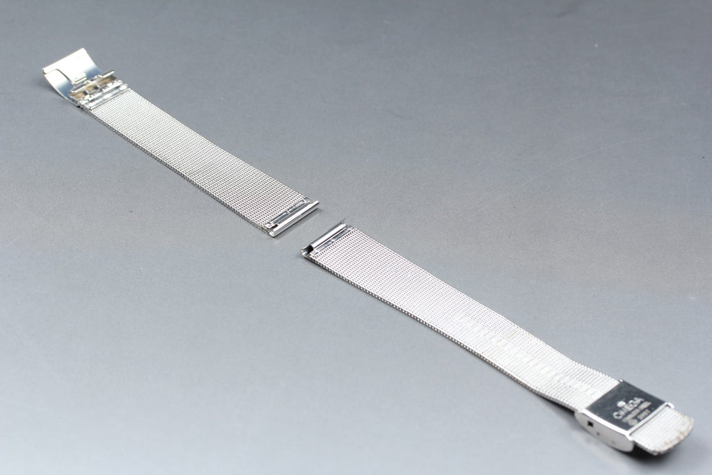 Near MINT OMEGA Milanese/Mesh Band 2057 18mm Stainless Bracelet Men's Vintage