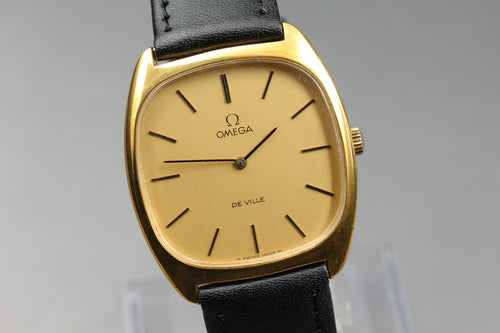 1975 Near MINT OMEGA De Ville 32mm 111.0139 Manual Gold Dial Men's Watch Vintage