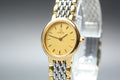 1989 Near MINT OMEGA De Ville 22mm 795.0897.2 Quartz Gold Dial Women's Vintage
