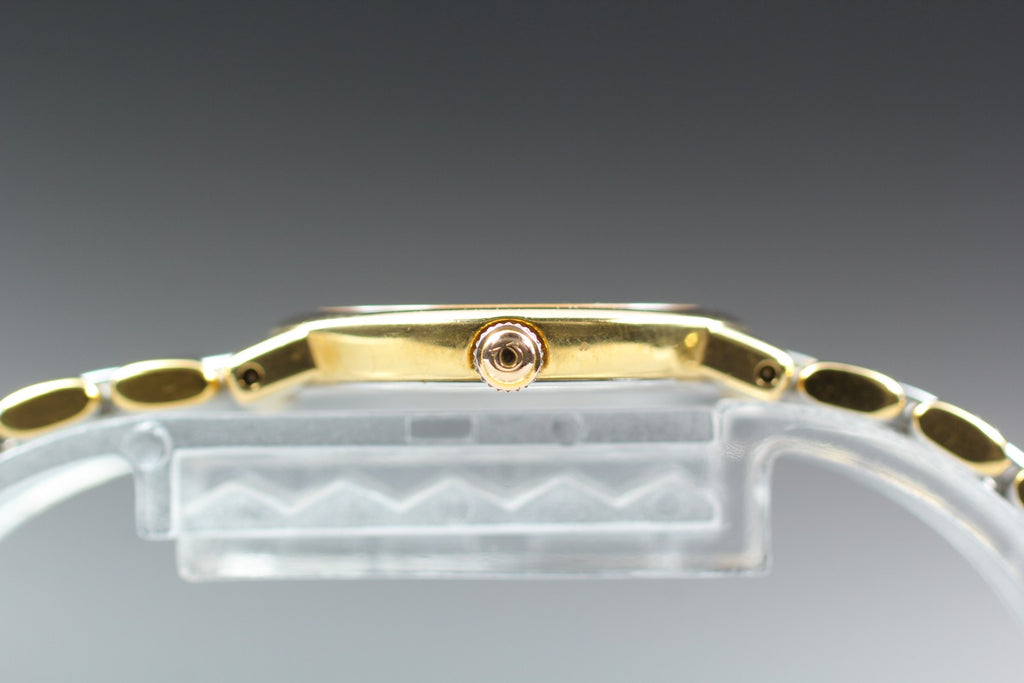 1989 Near MINT OMEGA De Ville 22mm 795.0897.2 Quartz Gold Dial Women's Vintage