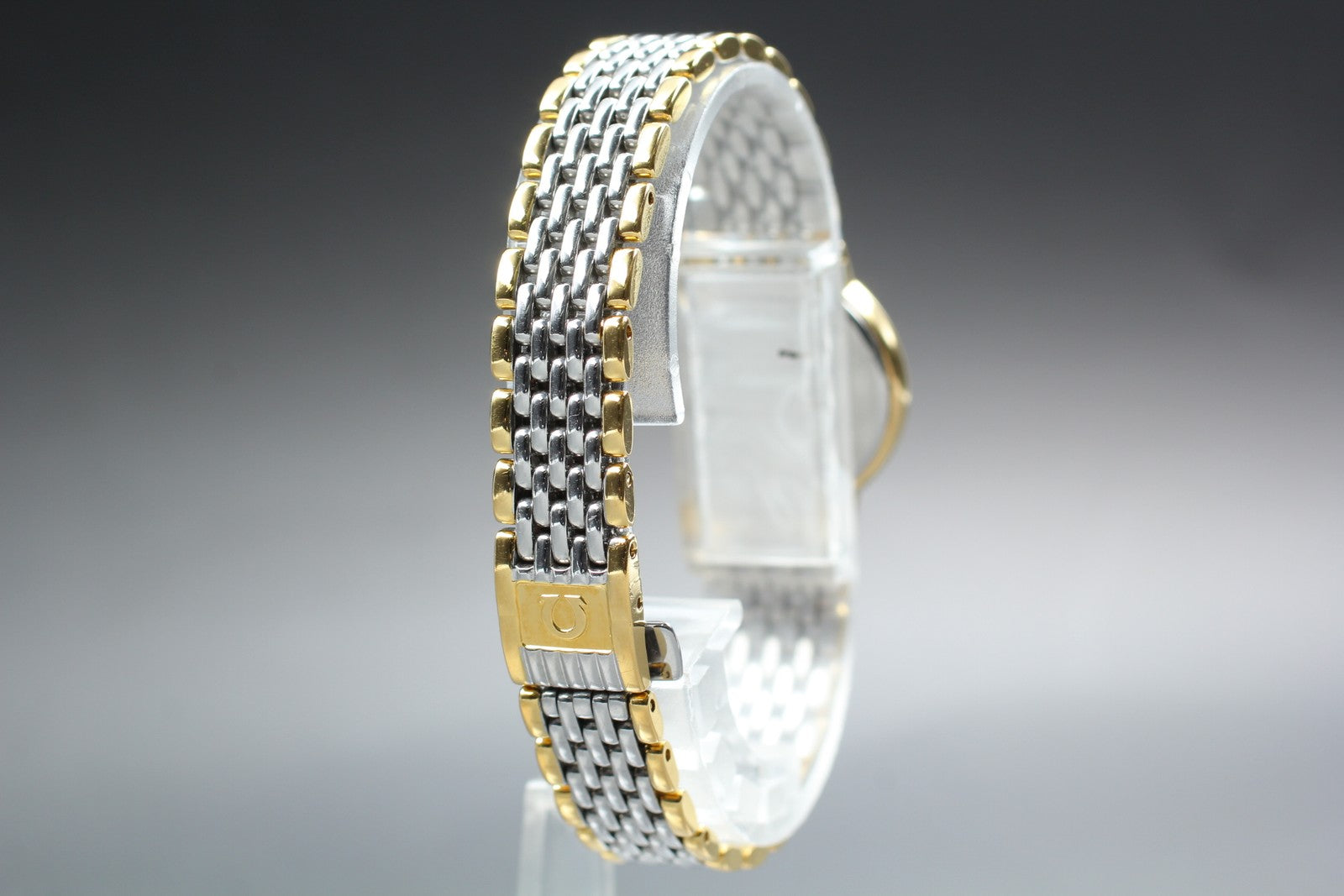 1989 Near MINT OMEGA De Ville 22mm 795.0897.2 Quartz Gold Dial Women's Vintage