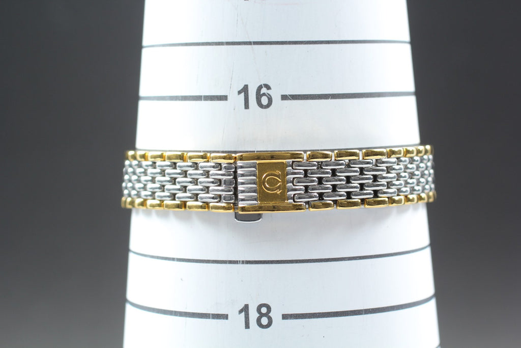 1989 Near MINT OMEGA De Ville 22mm 795.0897.2 Quartz Gold Dial Women's Vintage