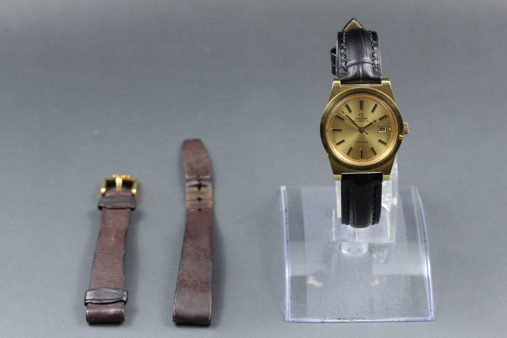 1973 Near MINT OMEGA Geneve 26mm 566.0065 Automatic Gold Dial Women's Vintage
