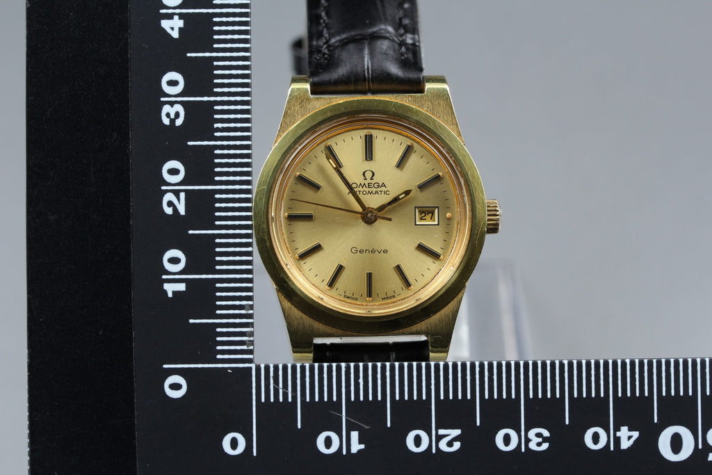 1973 Near MINT OMEGA Geneve 26mm 566.0065 Automatic Gold Dial Women's Vintage