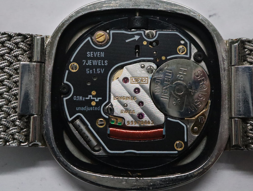 Near MINT LONGINES 978 3386 30mm Quartz Stainless steel Silver Dial Men Vintage