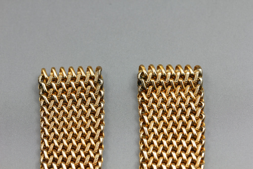 Near MINT OMEGA Milanese/Mesh Band FF595/1148 17mm Gold Plated Men's Vintage