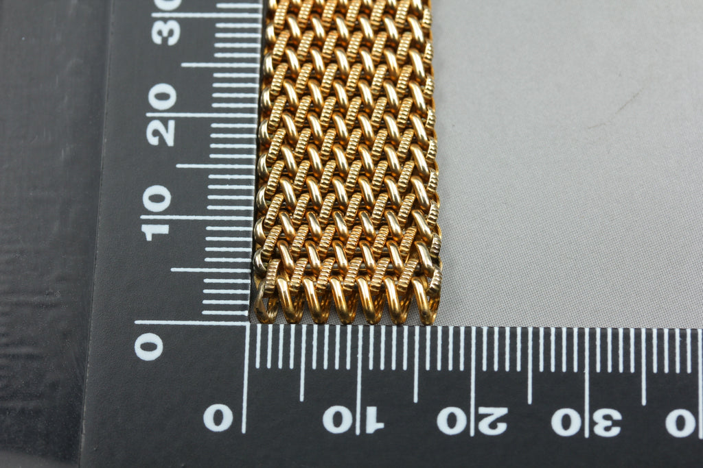 Near MINT OMEGA Milanese/Mesh Band FF595/1148 17mm Gold Plated Men's Vintage