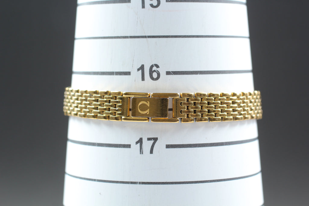 1984 OMEGA De Ville 17mm 791.0881 Quartz Gold Dial Women's Watch Vintage Exc+5
