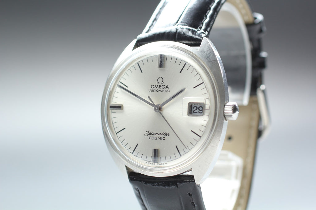 Near MINT OMEGA Seamaster COSMIC 35mm 166026 Automatic Silver Dial Men's Vintage