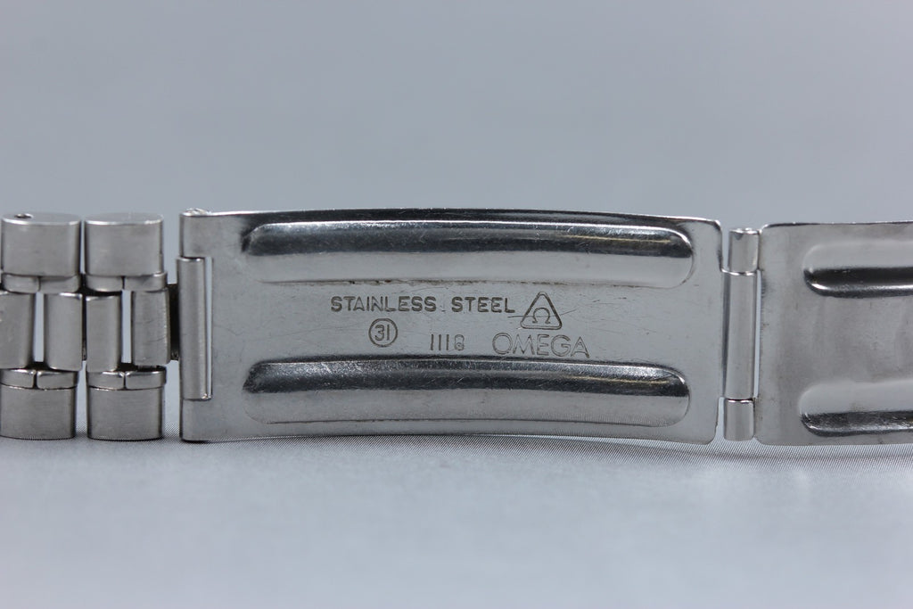 Near MINT OMEGA Bracelet 18mm FF582/1118 Stainless steel Silver Men's Vintage