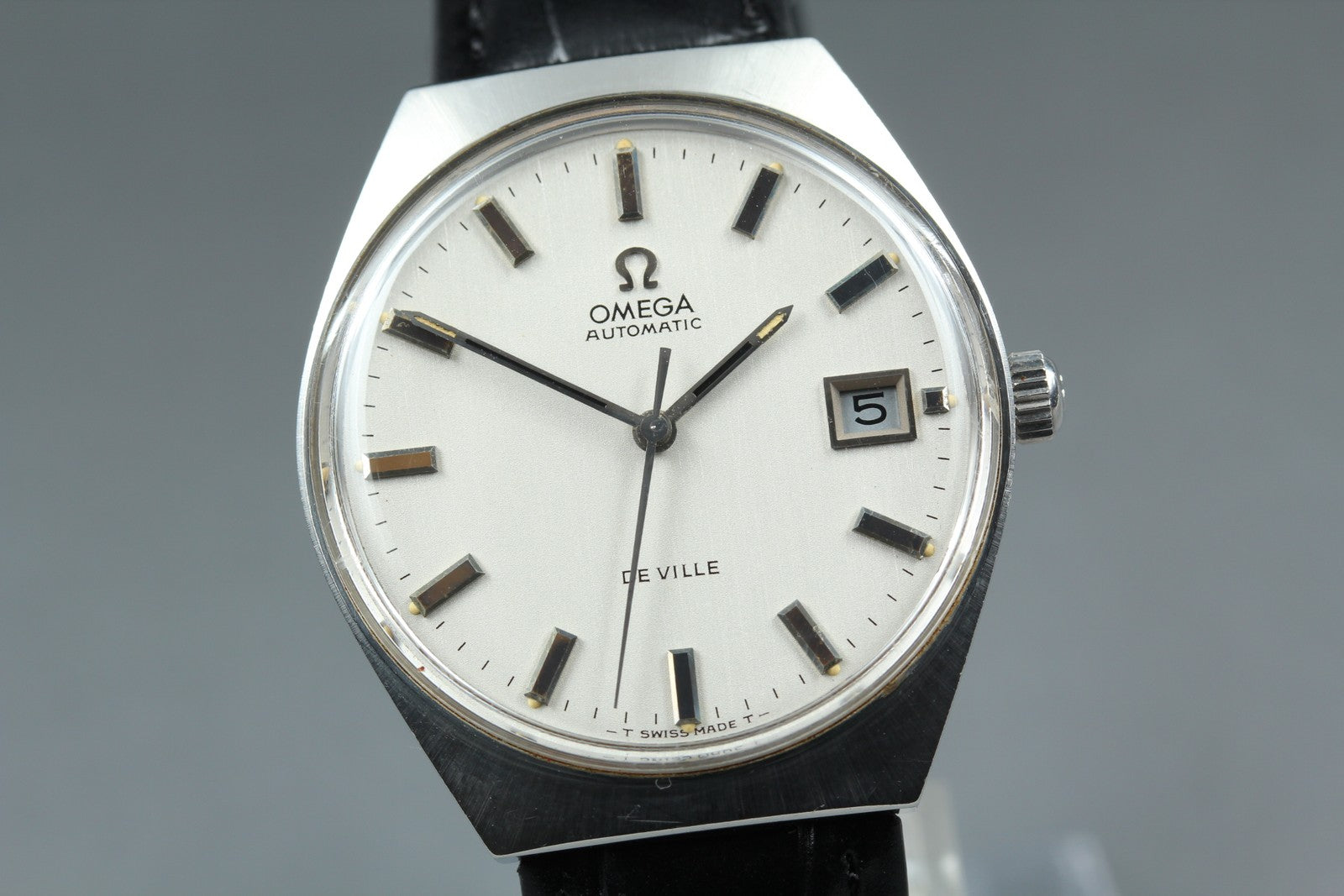 Near MINT OMEGA De Ville 34mm 166.051 Automatic Silver Dial Men's Watch Vintage