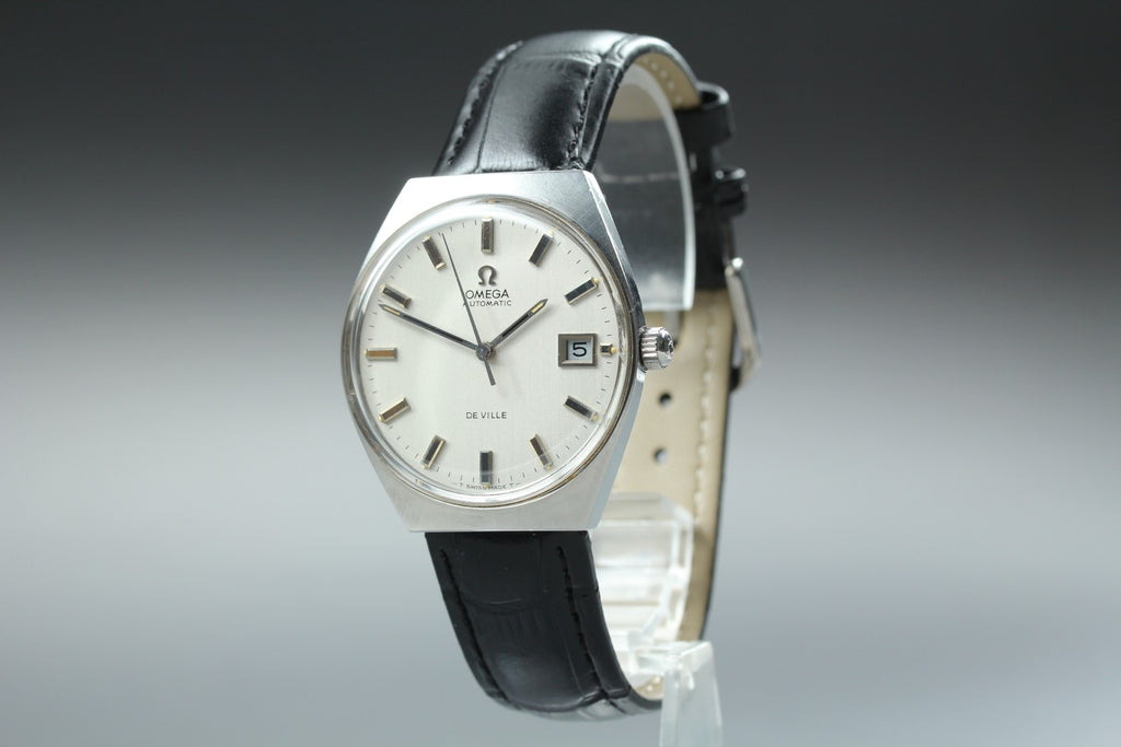 Near MINT OMEGA De Ville 34mm 166.051 Automatic Silver Dial Men's Watch Vintage