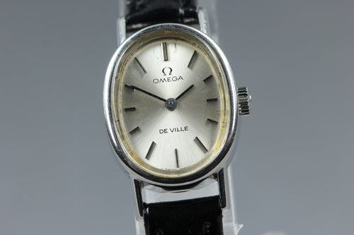1977 Near MINT OMEGA De Ville 18mm 511.0553 Manual Silver Dial Women's Vintage