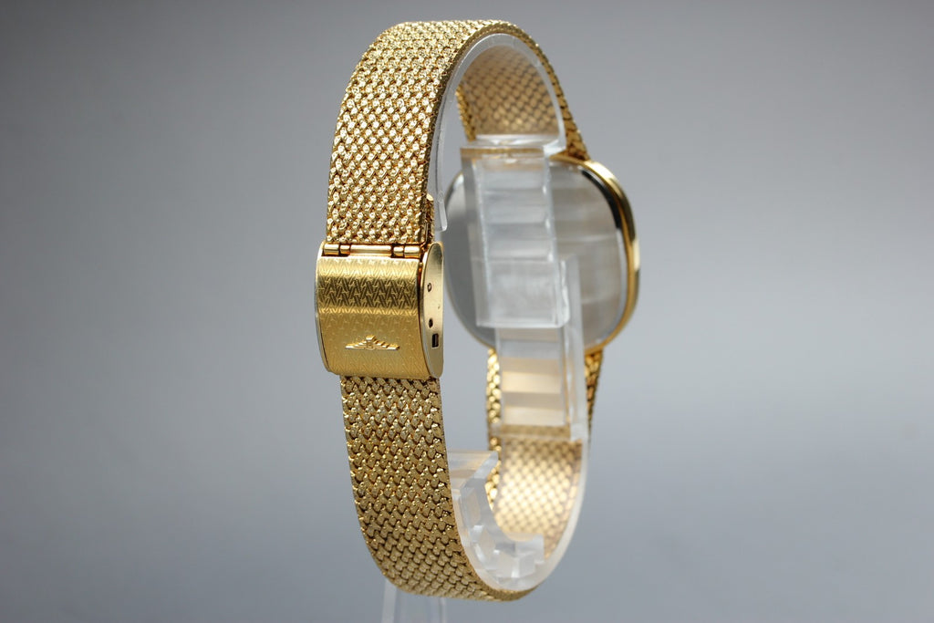 Near MINT LONGINES 960 3229 31mm Quartz Gold Plated Gold Dial Men's Vintage