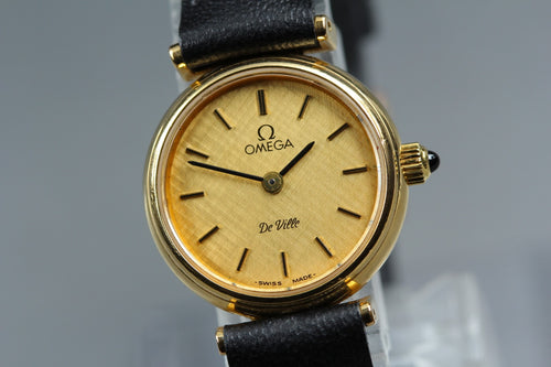1979 Near MINT OMEGA De Ville 22mm 511.0565 Manual Gold Dial Women's Vintage
