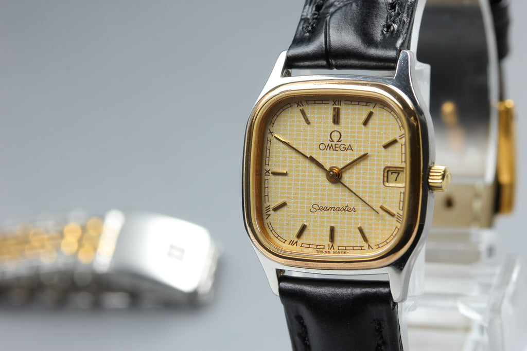 1985 Near MINT OMEGA Seamaster 22mm 796.0875 Quartz Roman Dial Women's Vintage