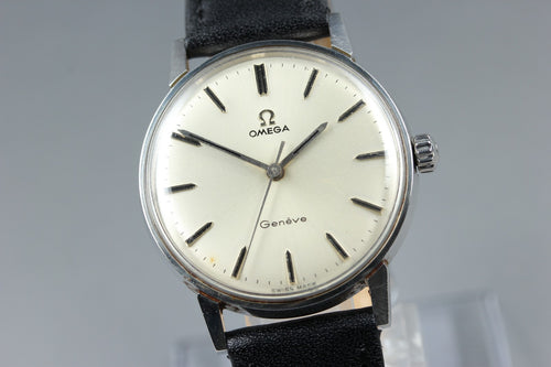 1969 Near MINT OMEGA Geneve 34mm 135.011 Manual Wind Silver Dial Men's Vintage
