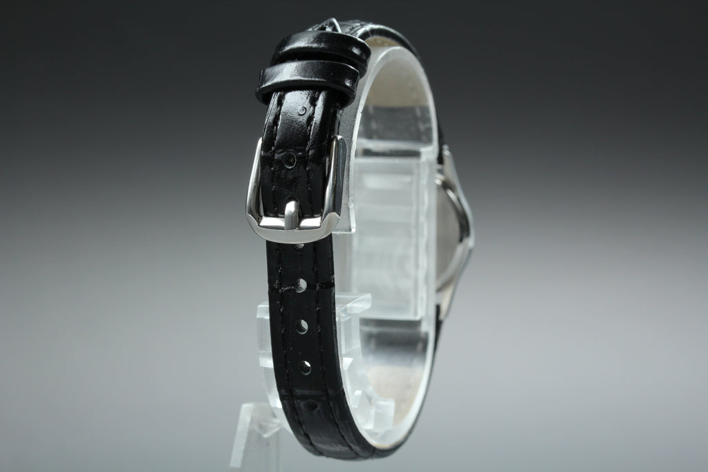 1986 w/Box OMEGA De Ville 21mm 591.0338 Quartz Silver Dial Women's Vintage Exc+5