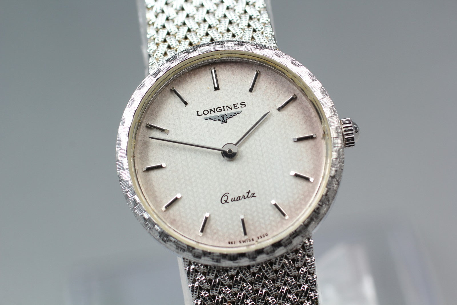 LONGINES 961 3320 22mm Quartz Stainless Steel Silver Dial Women's Vintage Exc+5