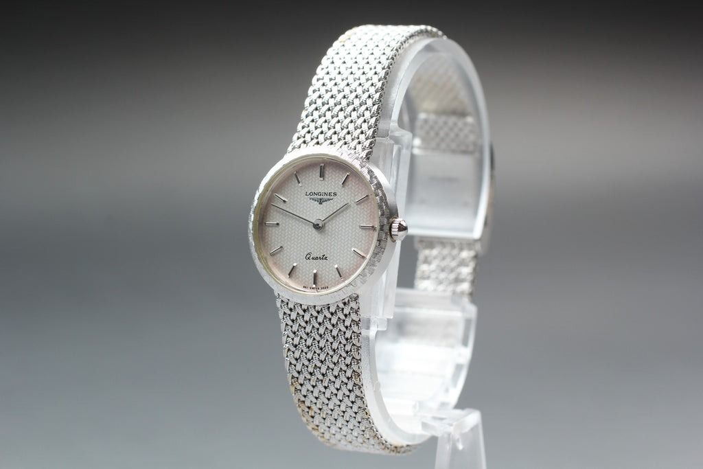 LONGINES 961 3320 22mm Quartz Stainless Steel Silver Dial Women's Vintage Exc+5
