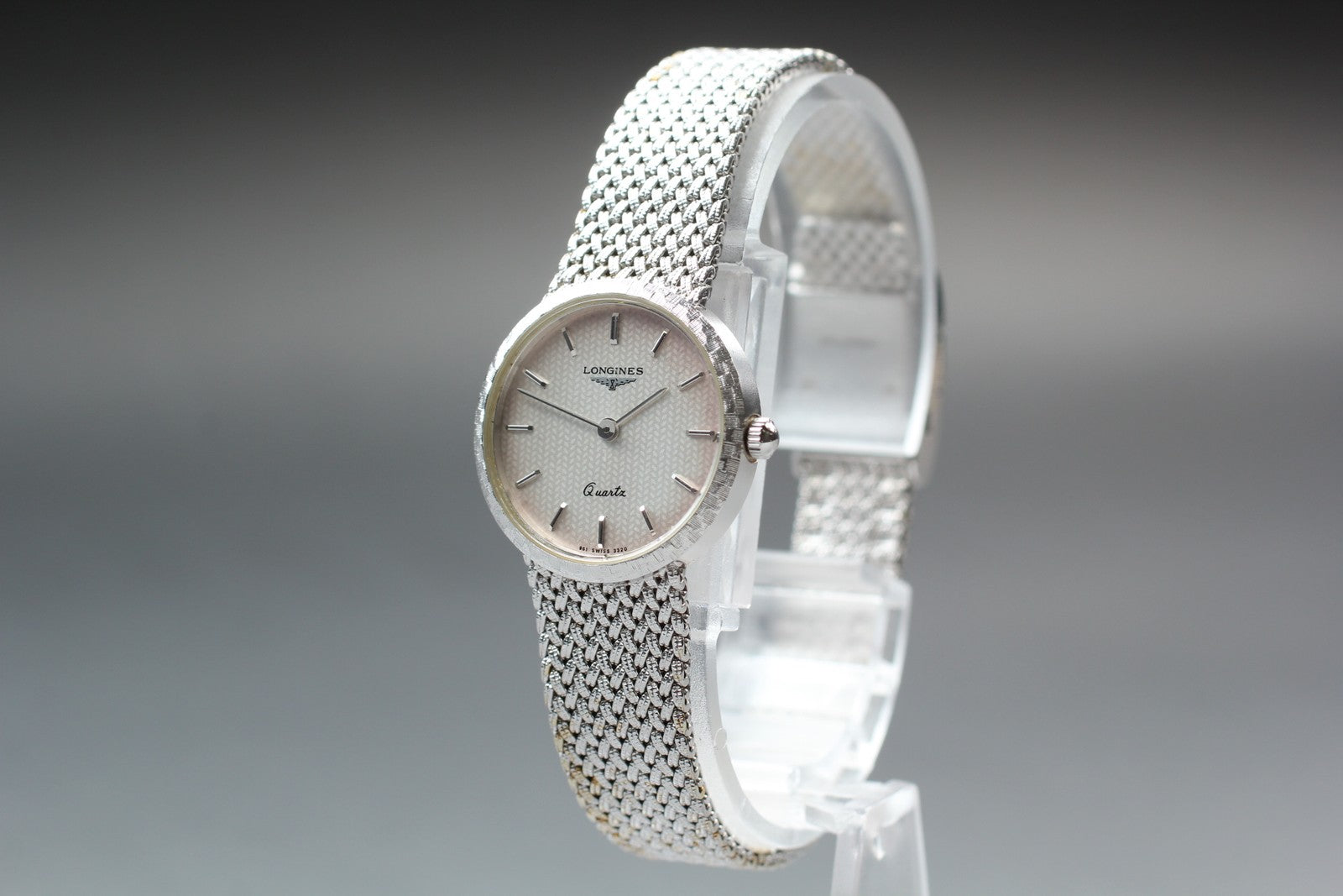 LONGINES 961 3320 22mm Quartz Stainless Steel Silver Dial Women's Vintage Exc+5